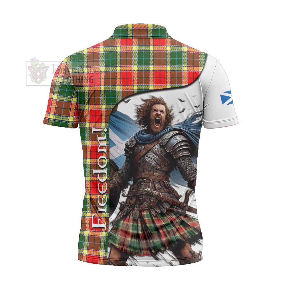 Tartan Vibes Clothing Gibson (Gibbs or Gibsone) Crest Tartan Zipper Polo Shirt Inspired by the Freedom of Scottish Warrior