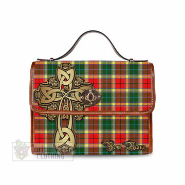 Gibson (Gibbs or Gibsone) Tartan Waterproof Canvas Bag Golden Thistle Celtic Cross Style