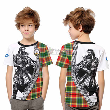 Gibson (Gibbs or Gibsone) Tartan Clan Crest Kid T-Shirt with Highlander Warrior Celtic Style