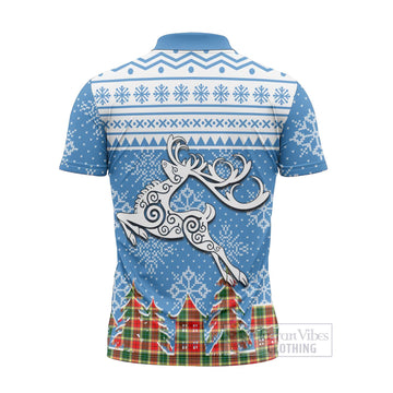 Gibson (Gibbs or Gibsone) Clan Christmas Zipper Polo Shirt Celtic Reindeer Style