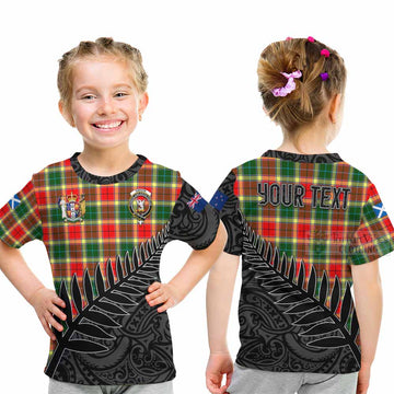 Gibson (Gibbs or Gibsone) Crest Tartan Kid T-Shirt with New Zealand Silver Fern Half Style