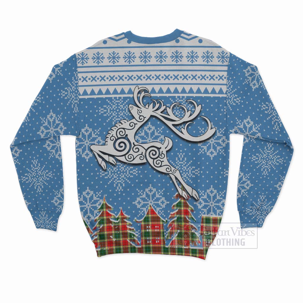 Tartan Vibes Clothing Gibson (Gibbs or Gibsone) Clan Christmas Sweatshirt Celtic Reindeer Style