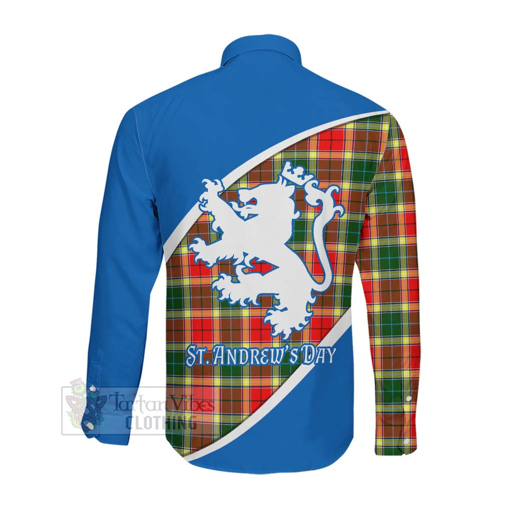 Tartan Vibes Clothing Gibson (Gibbs or Gibsone) Family Crest Tartan Long Sleeve Button Shirt Celebrate Saint Andrew's Day in Style