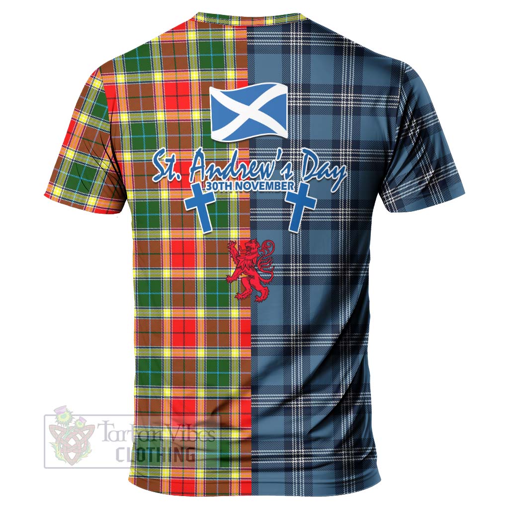 Tartan Vibes Clothing Gibson (Gibbs or Gibsone) Tartan T-Shirt Happy St. Andrew's Day Half Tartan Style