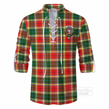 Gibson (Gibbs or Gibsone) Tartan Ghillie Kilt Shirt with Family Crest DNA In Me Style