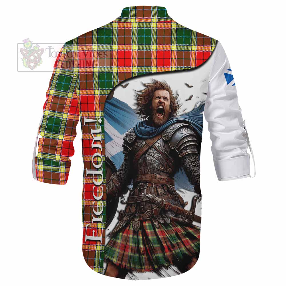 Tartan Vibes Clothing Gibson (Gibbs or Gibsone) Crest Tartan Ghillie Kilt Shirt Inspired by the Freedom of Scottish Warrior