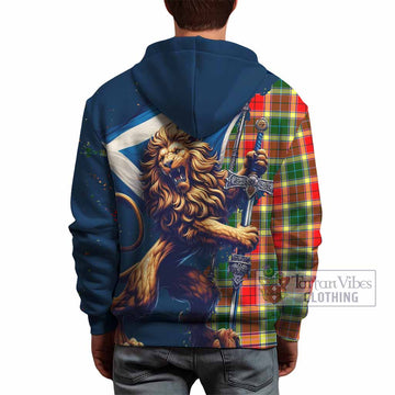 Gibson (Gibbs or Gibsone) Tartan Family Crest Hoodie with Scottish Majestic Lion