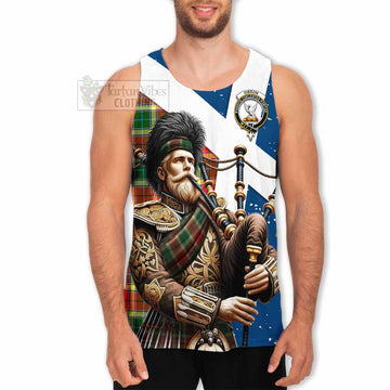 Gibson (Gibbs or Gibsone) Tartan Men's Tank Top with Family Crest Scottish Bagpiper Vibes