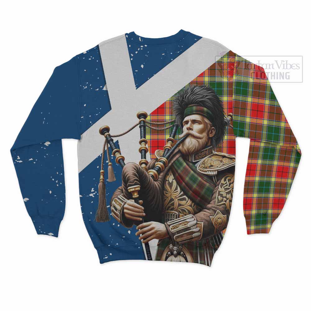 Tartan Vibes Clothing Gibson (Gibbs or Gibsone) Tartan Sweatshirt with Family Crest Scottish Bagpiper Vibes