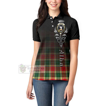 Gibson (Gibbs or Gibsone) Tartan Women's Polo Shirt Featuring Alba Gu Brath Family Crest Celtic Inspired