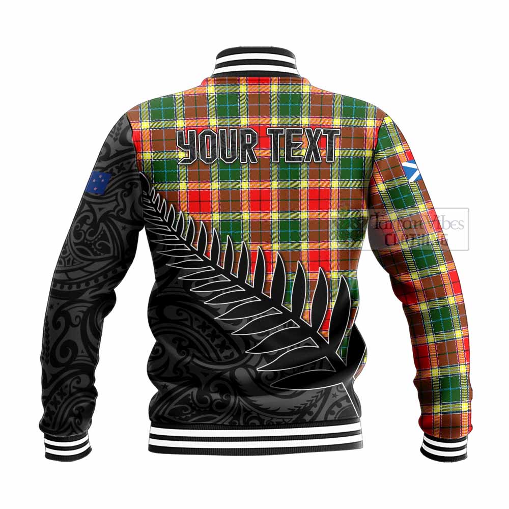 Tartan Vibes Clothing Gibson (Gibbs or Gibsone) Crest Tartan Baseball Jacket with New Zealand Silver Fern Half Style