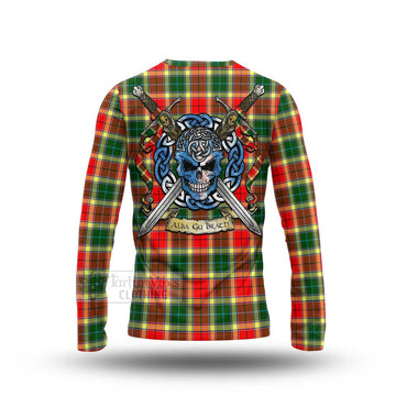 Gibson (Gibbs or Gibsone) Tartan Long Sleeve T-Shirt with Family Crest Celtic Skull Style