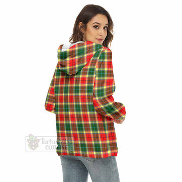 Gibson (Gibbs or Gibsone) Tartan Crest Women's Borg  Half Zip Fleece Hoodie