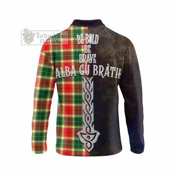 Gibson (Gibbs or Gibsone) Tartan Family Crest Long Sleeve Polo Shirt Alba Gu Brath Be Brave Lion Ancient Style - Tartan Vibes Clothing
