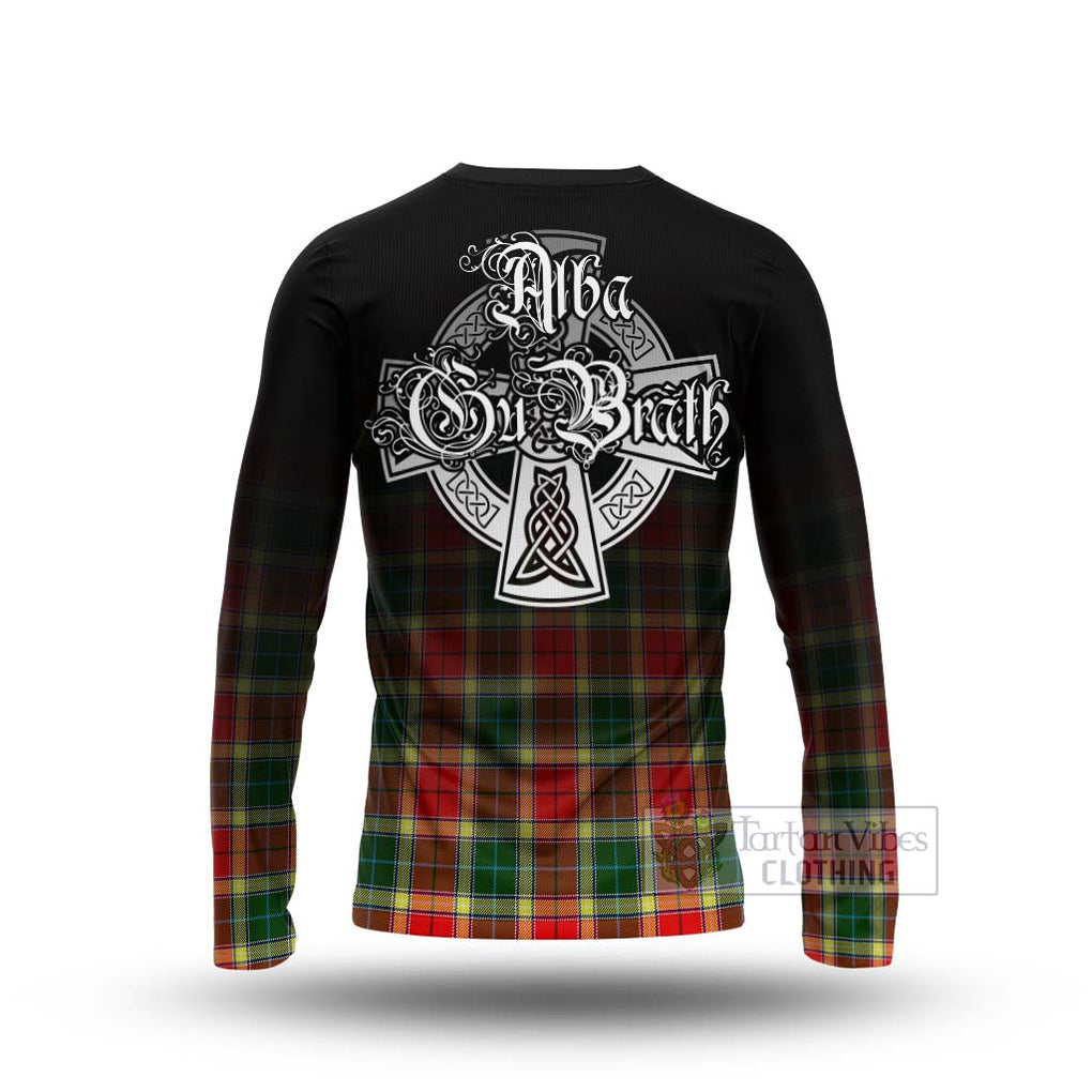 Tartan Vibes Clothing Gibson (Gibbs or Gibsone) Tartan Long Sleeve T-Shirt Featuring Alba Gu Brath Family Crest Celtic Inspired