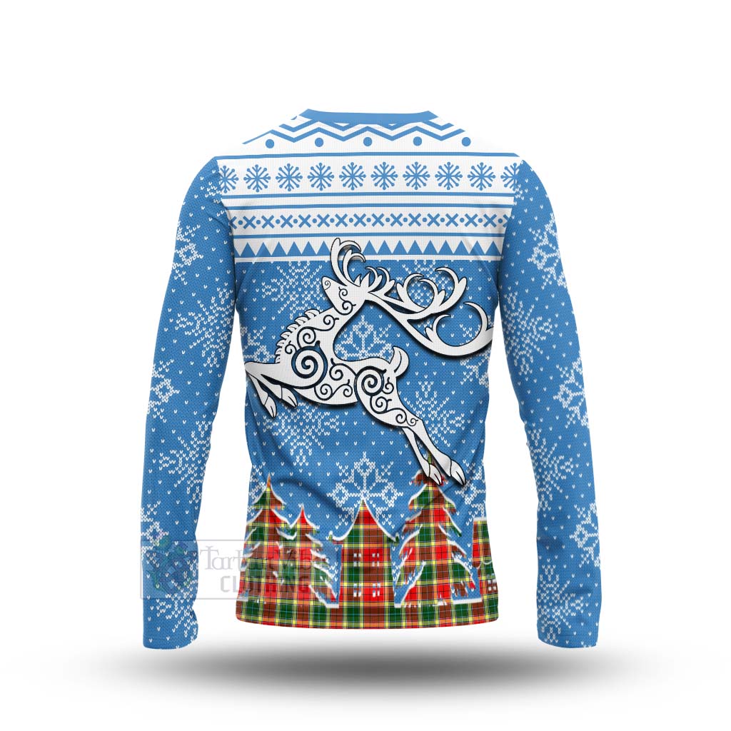 Tartan Vibes Clothing Gibson (Gibbs or Gibsone) Clan Christmas Long Sleeve T-Shirt Celtic Reindeer Style