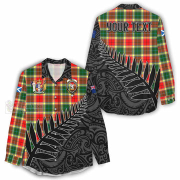 Gibson (Gibbs or Gibsone) Crest Tartan Women's Casual Shirt with New Zealand Silver Fern Half Style