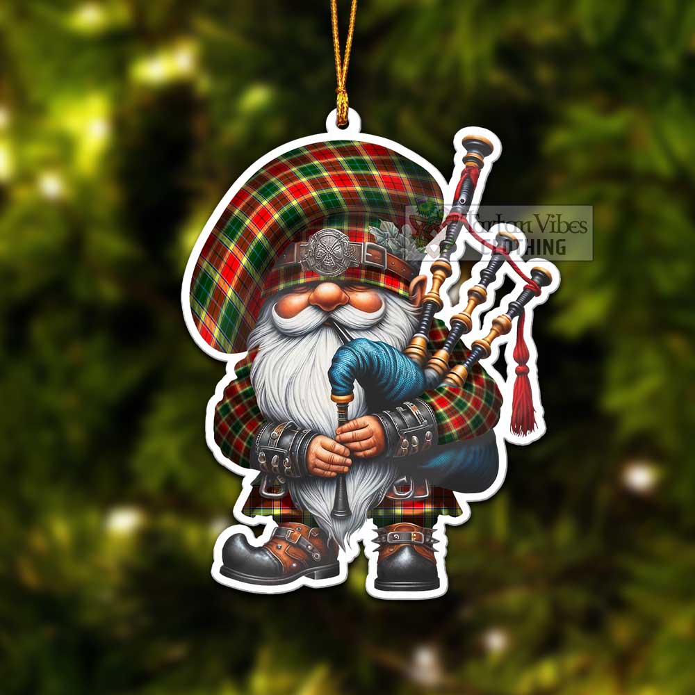 Tartan Vibes Clothing Gibson (Gibbs or Gibsone) Tartan Badpiper Gnome Christmas Ornament