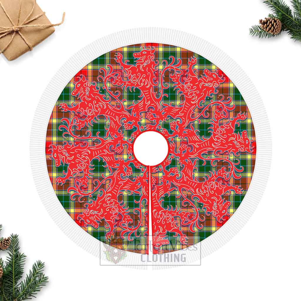 Tartan Vibes Clothing Gibson (Gibbs or Gibsone) Tartan Christmas Tree Skirt Lion Rampant Style