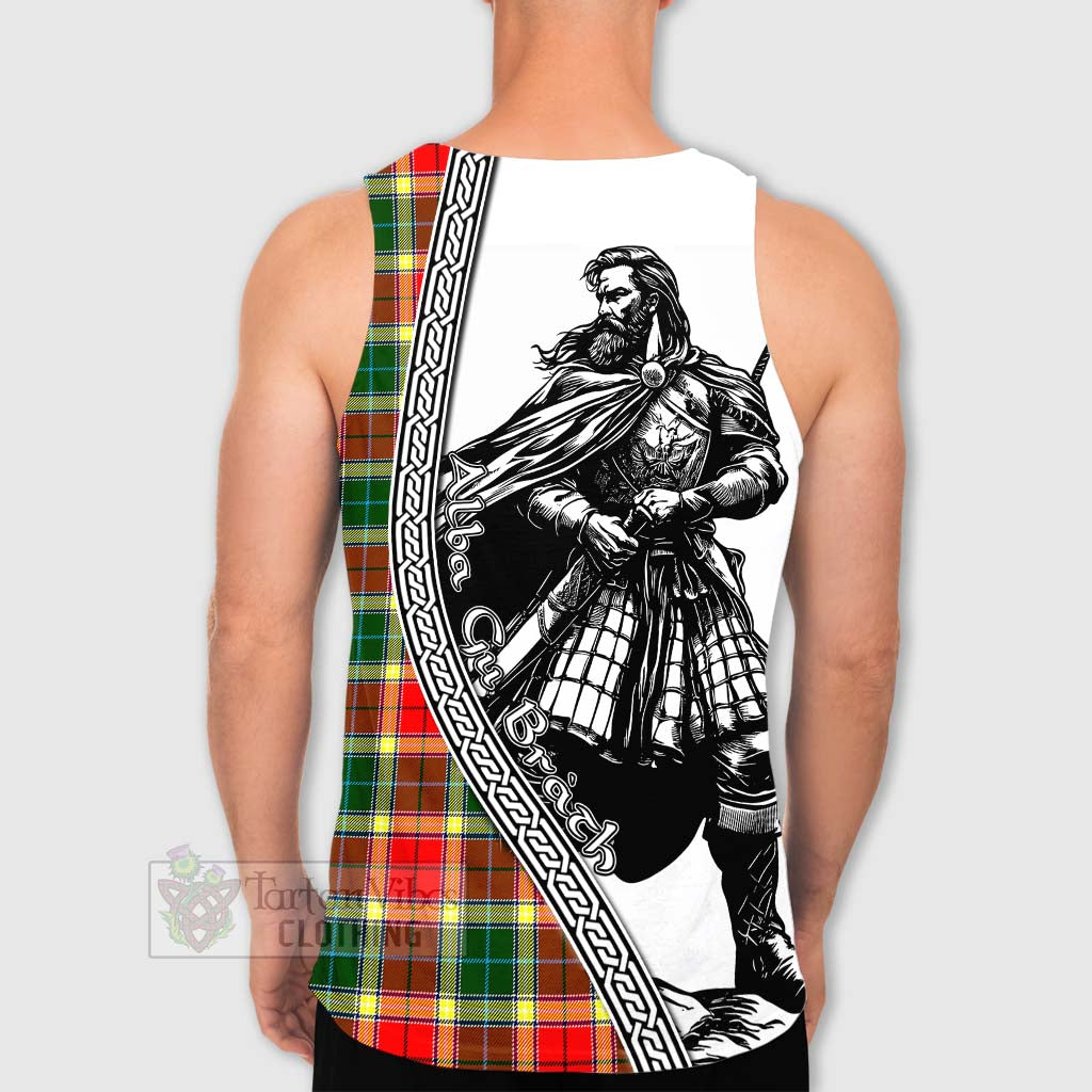 Tartan Vibes Clothing Gibson (Gibbs or Gibsone) Tartan Clan Crest Men's Tank Top with Highlander Warrior Celtic Style