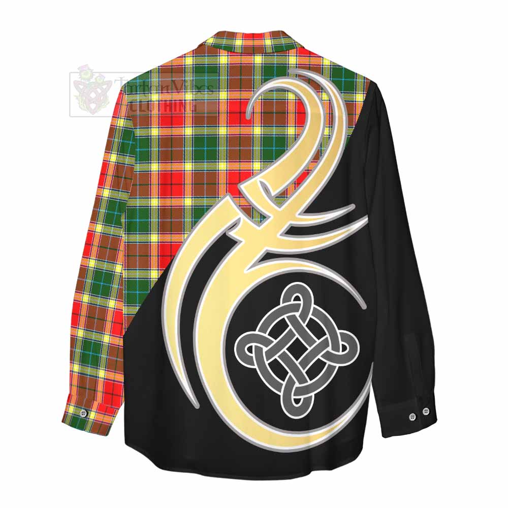 Tartan Vibes Clothing Gibson (Gibbs or Gibsone) Tartan Women's Casual Shirt with Family Crest and Celtic Symbol Style