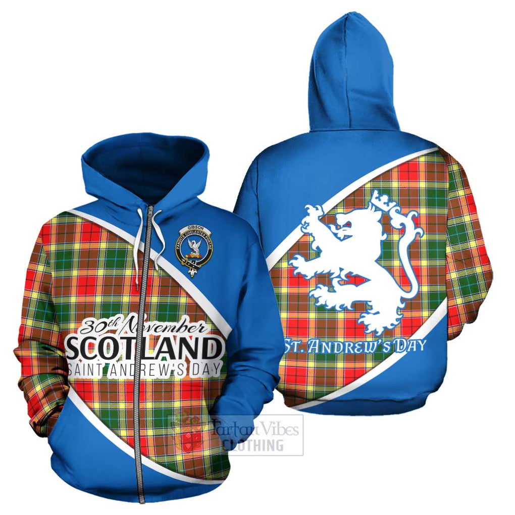 Tartan Vibes Clothing Gibson (Gibbs or Gibsone) Family Crest Tartan Hoodie Celebrate Saint Andrew's Day in Style