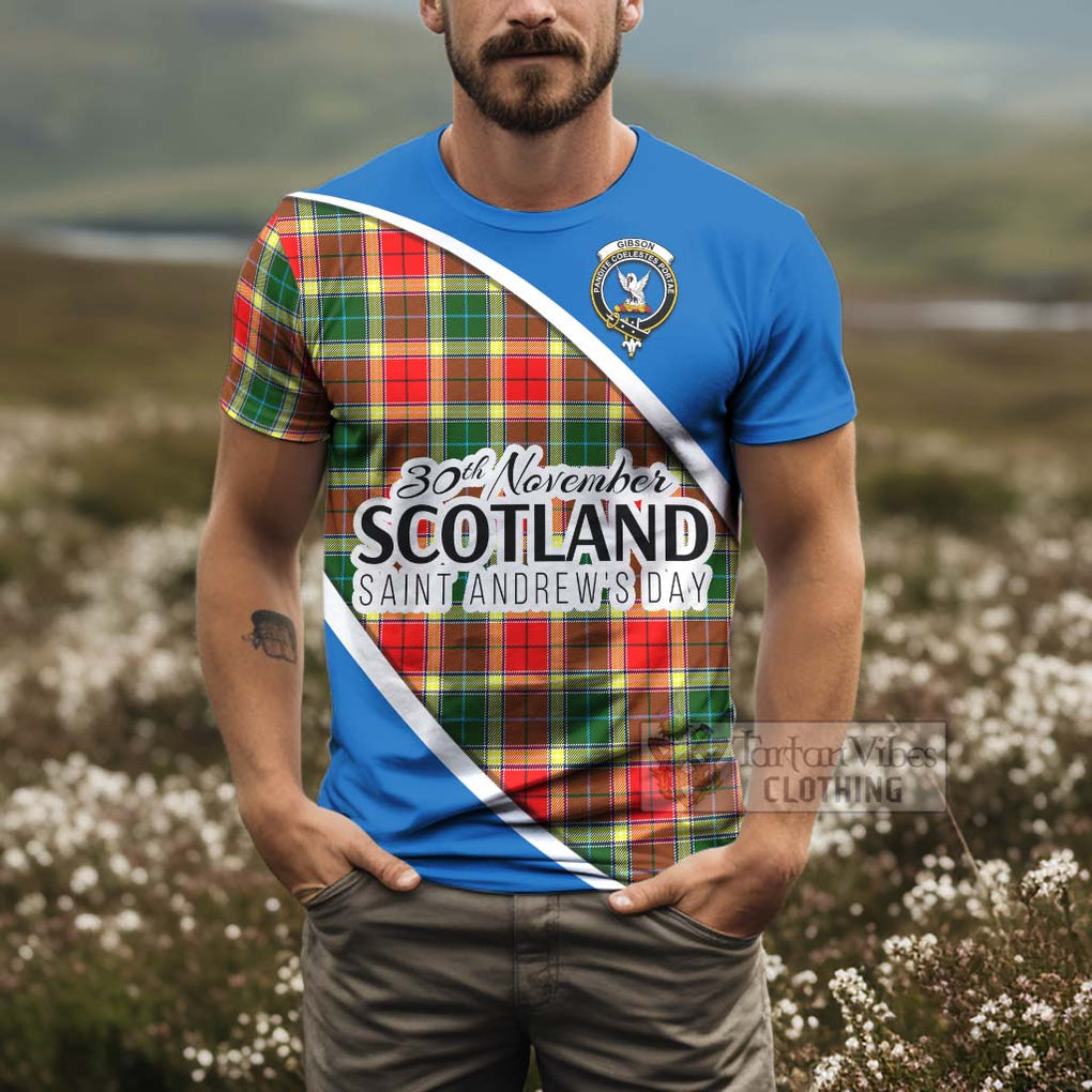 Tartan Vibes Clothing Gibson (Gibbs or Gibsone) Family Crest Tartan T-Shirt Celebrate Saint Andrew's Day in Style