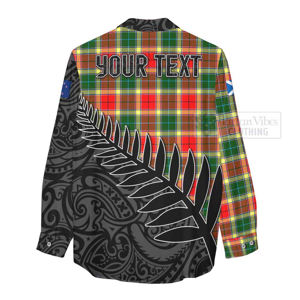 Tartan Vibes Clothing Gibson (Gibbs or Gibsone) Crest Tartan Women's Casual Shirt with New Zealand Silver Fern Half Style