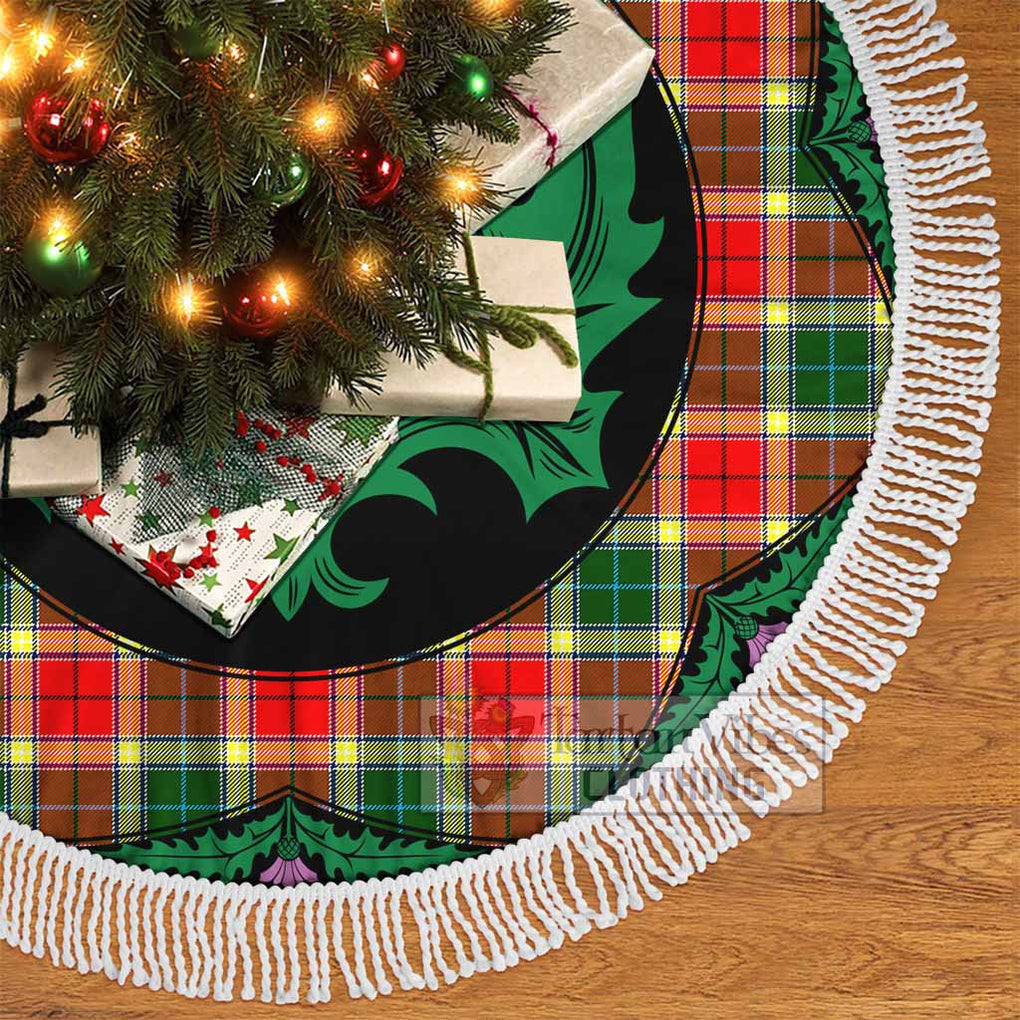 Tartan Vibes Clothing Gibson (Gibbs or Gibsone) Tartan Christmas Tree Skirt Scottish Thistle Style