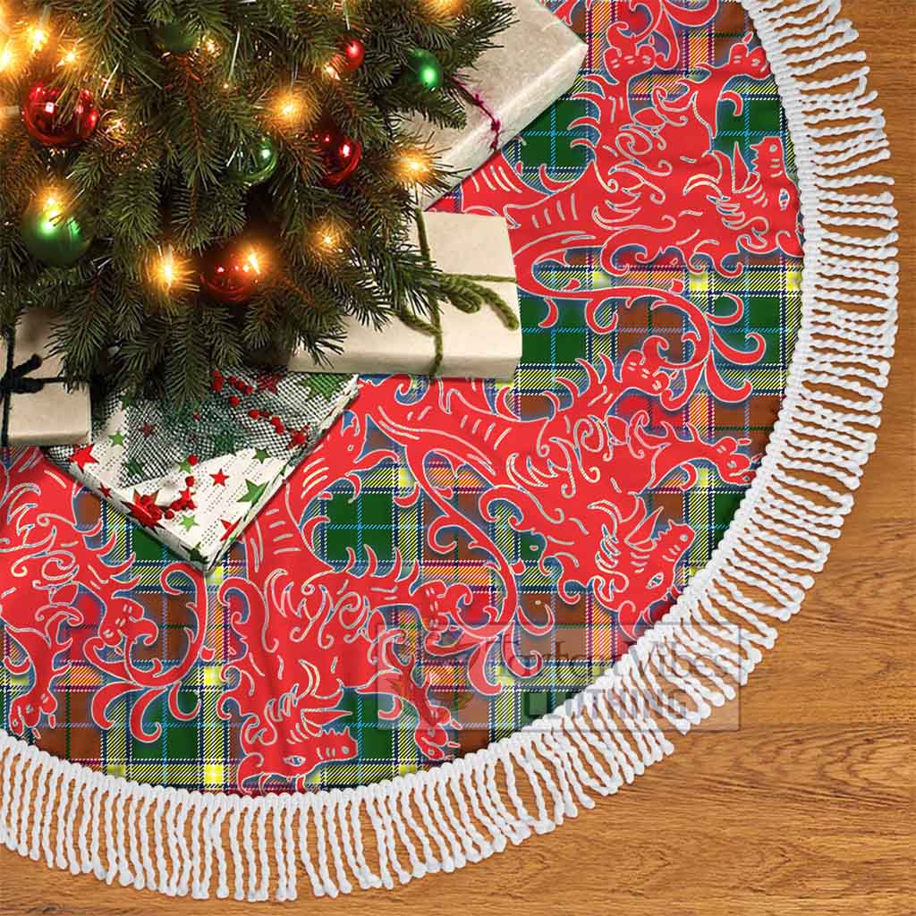 Tartan Vibes Clothing Gibson (Gibbs or Gibsone) Tartan Christmas Tree Skirt Lion Rampant Style