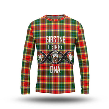 Gibsone Tartan Long Sleeve T-Shirt with Family Crest DNA In Me Style