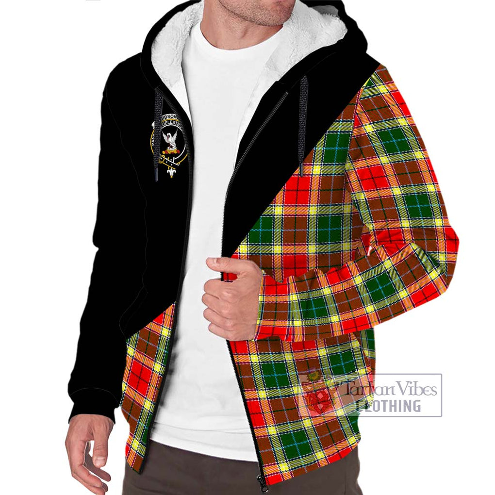 Gibsone Tartan Sherpa Hoodie with Family Crest and Military Logo Style Unisex S - Tartanvibesclothing Shop