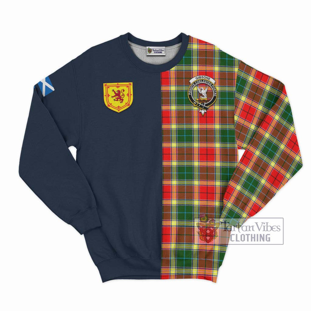 Tartan Vibes Clothing Gibsone Tartan Sweatshirt with Scottish Lion Royal Arm Half Style