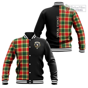 Gibsone Tartan Baseball Jacket with Family Crest and Half Of Me Style