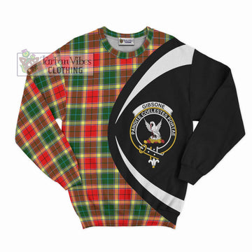 Gibsone Tartan Sweatshirt with Family Crest Circle Style