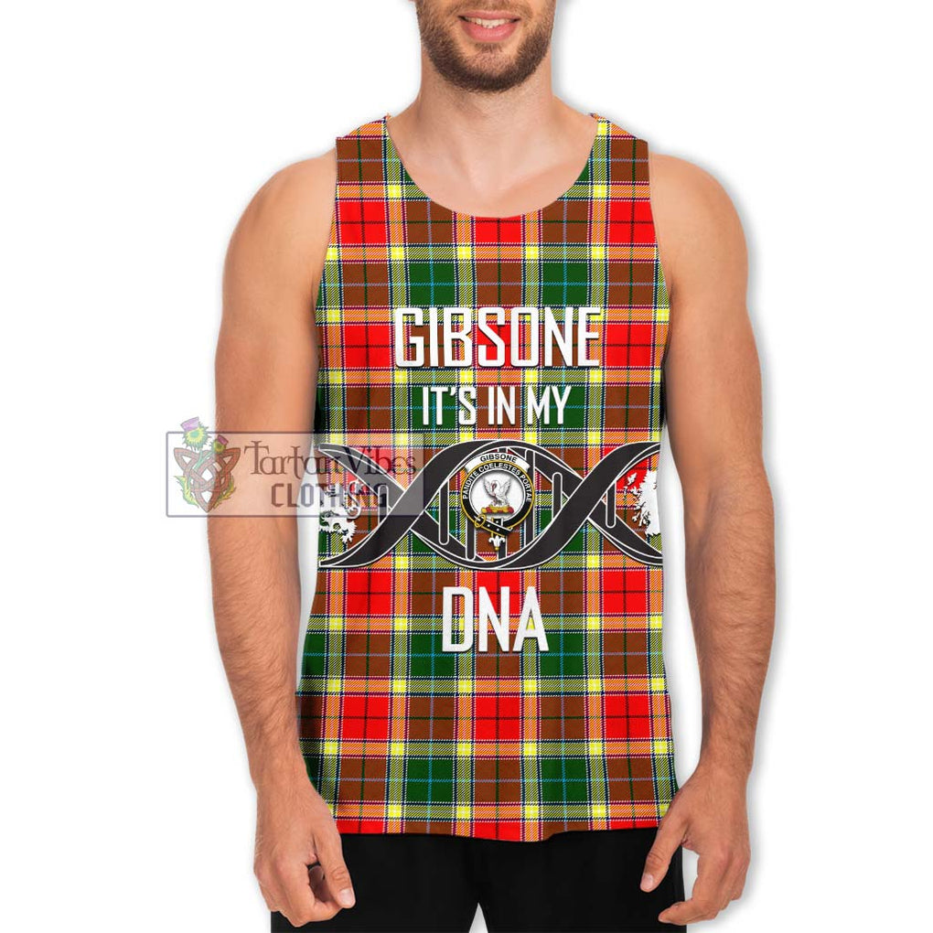 Gibsone Tartan Men's Tank Top with Family Crest DNA In Me Style Men - Tartanvibesclothing Shop