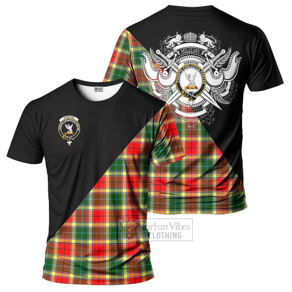 Gibsone Tartan T-Shirt with Family Crest and Military Logo Style Kid's Shirt - Tartanvibesclothing Shop