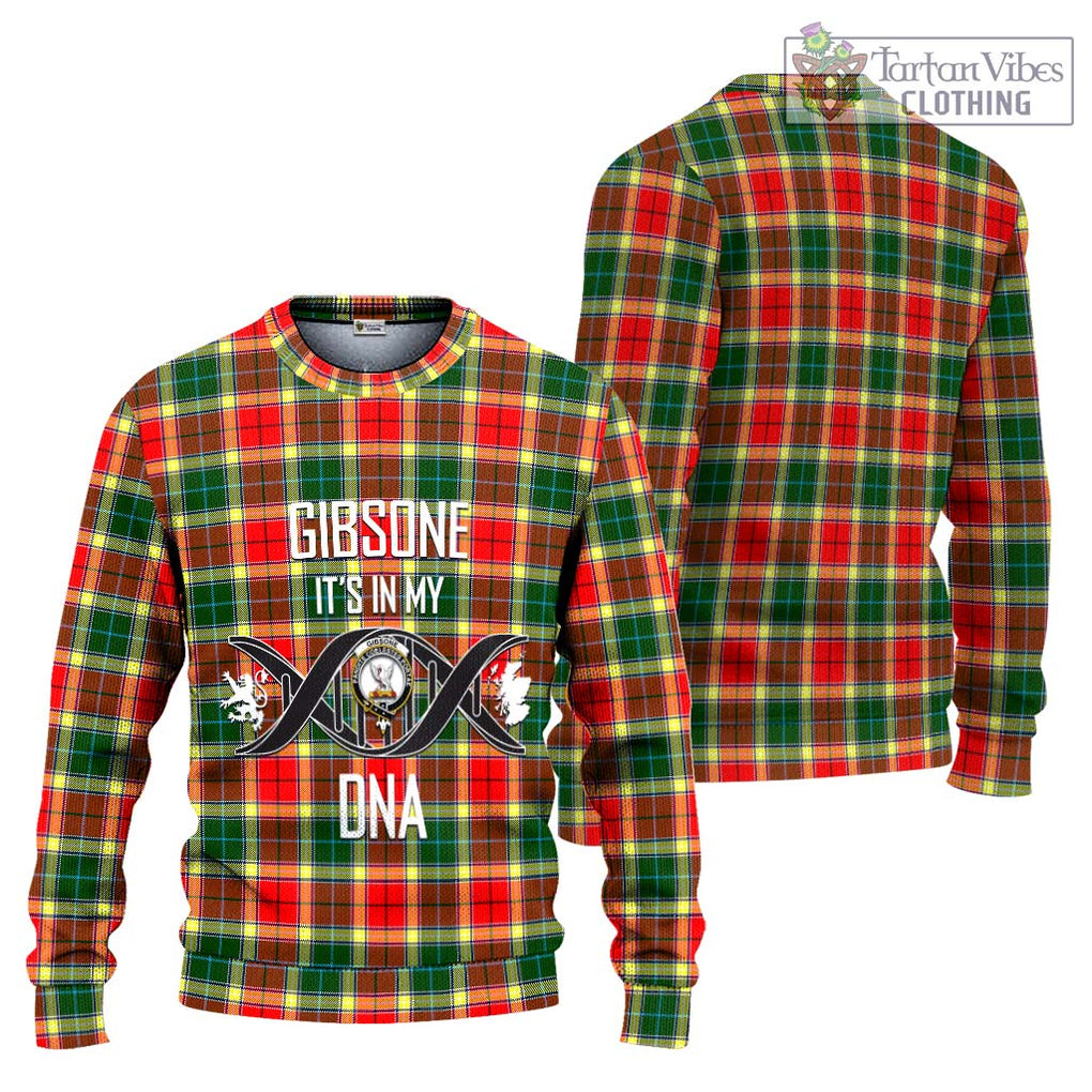 Gibsone Tartan Knitted Sweater with Family Crest DNA In Me Style Unisex - Tartanvibesclothing Shop