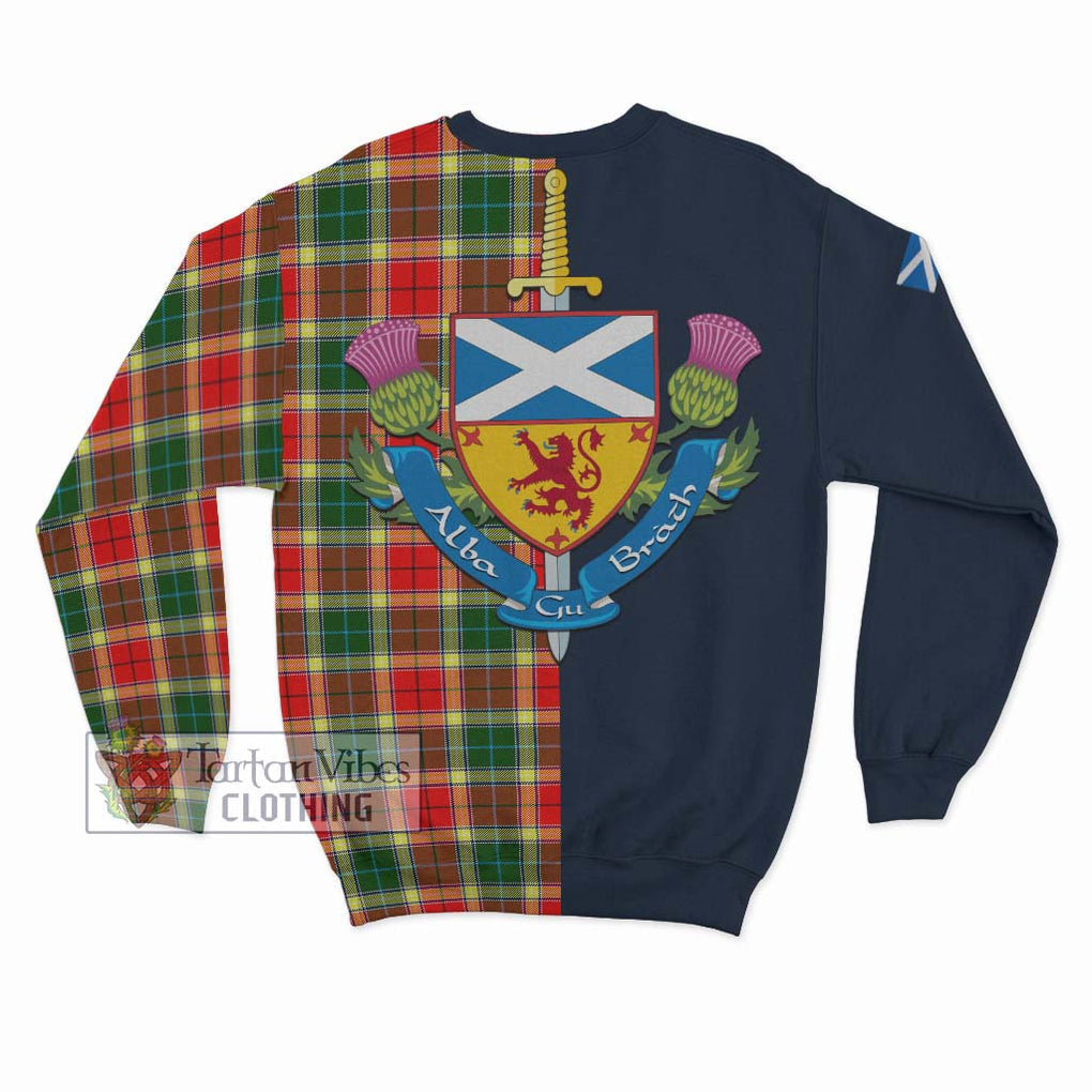 Tartan Vibes Clothing Gibsone Tartan Sweatshirt with Scottish Lion Royal Arm Half Style