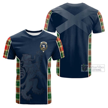 Gibsone Tartan Cotton T-shirt with Family Crest and Lion Rampant Vibes Sport Style