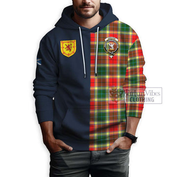 Gibsone Tartan Hoodie Alba with Scottish Lion Royal Arm Half Style