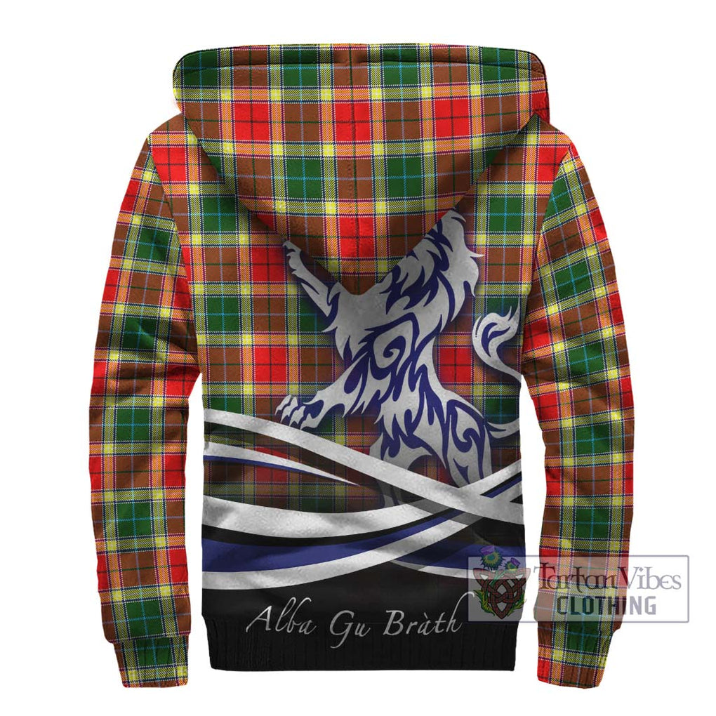 Gibsone Tartan Sherpa Hoodie with Alba Gu Brath Regal Lion Emblem - Tartanvibesclothing Shop