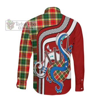 Gibsone Tartan Long Sleeve Button Shirt with Epic Bagpipe Style