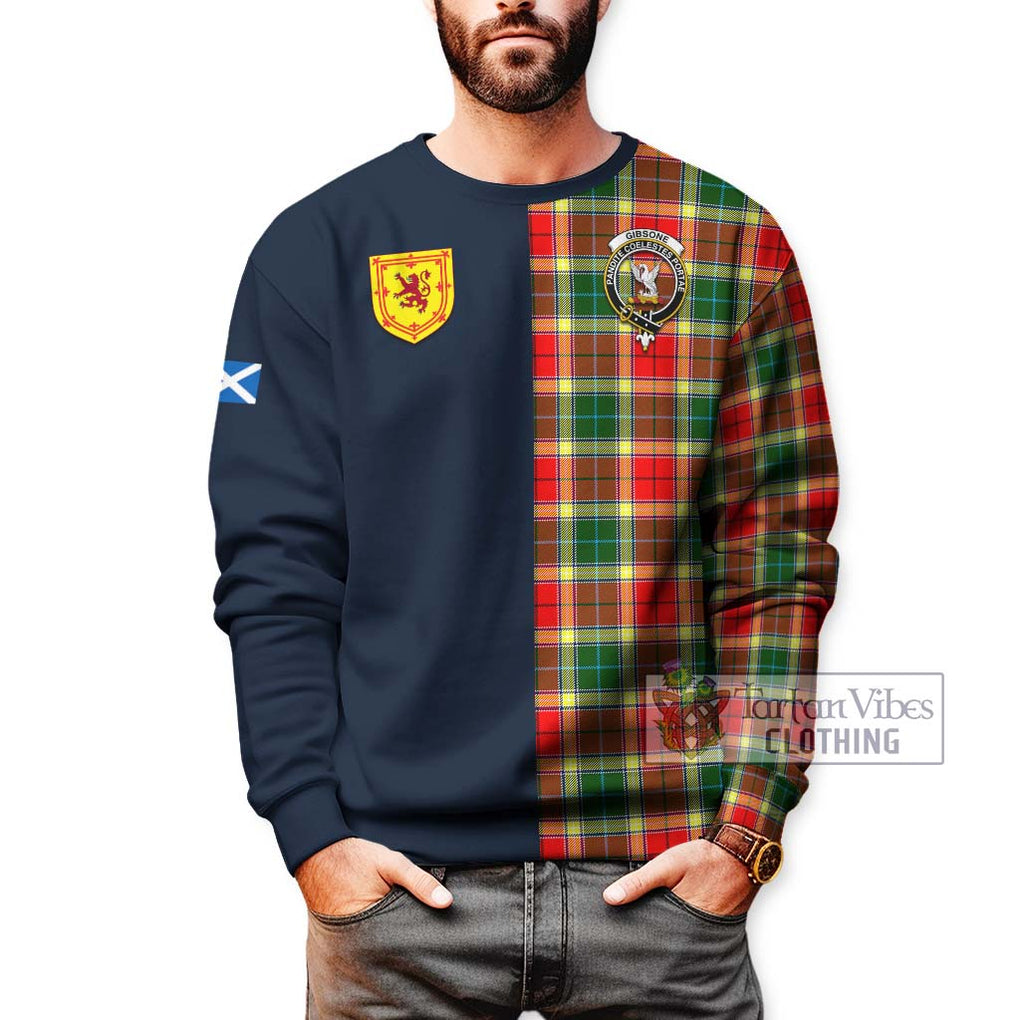 Tartan Vibes Clothing Gibsone Tartan Sweatshirt with Scottish Lion Royal Arm Half Style