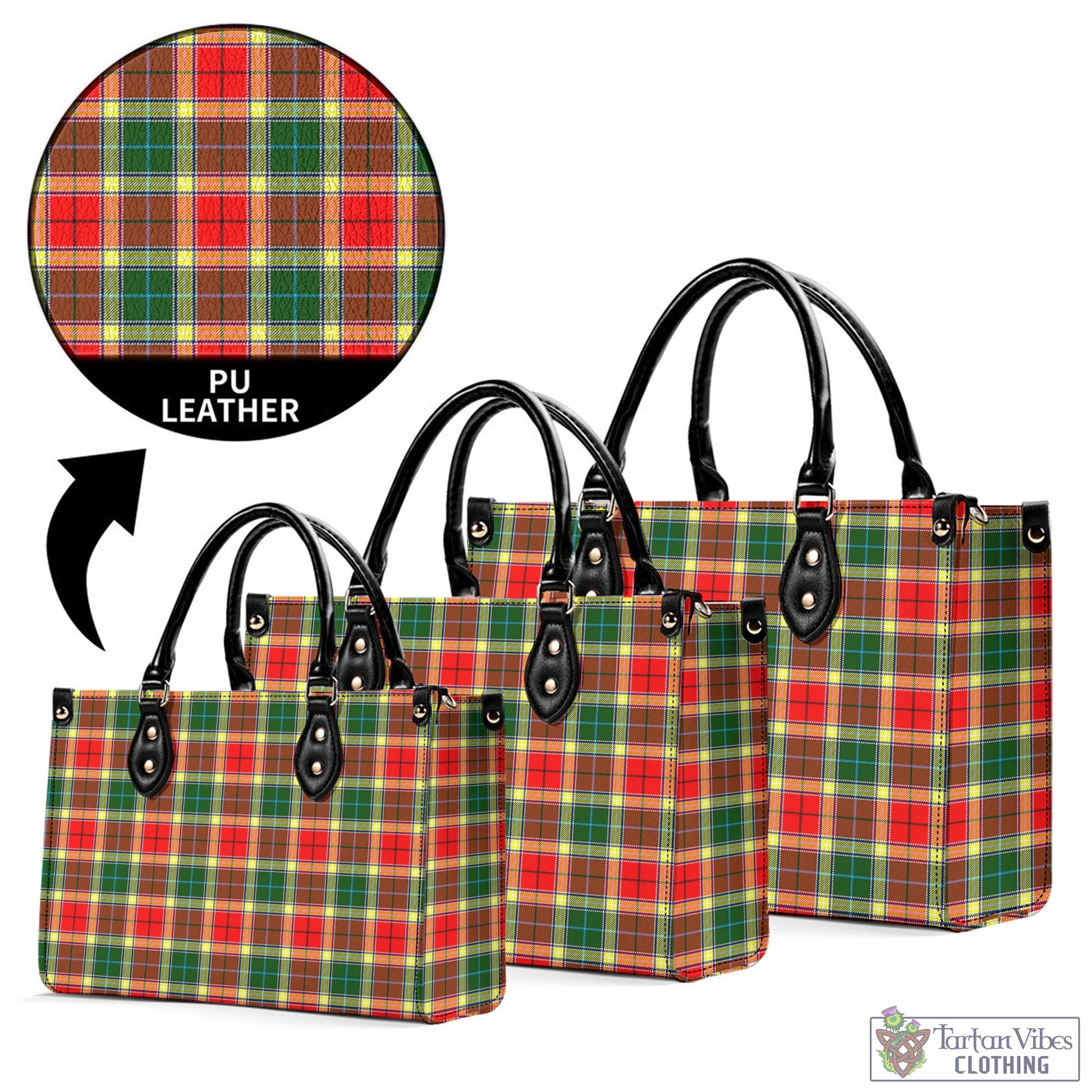 Tartan Vibes Clothing Gibsone (Gibson-Gibbs) Tartan Luxury Leather Handbags