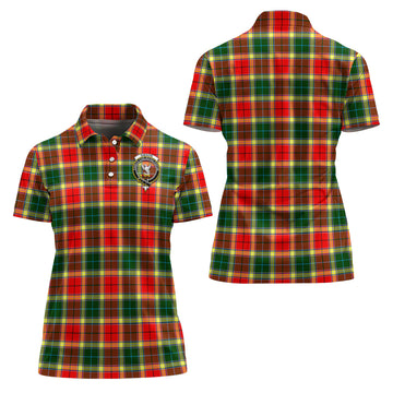 Gibson (Gibbs or Gibsone) Tartan Polo Shirt with Family Crest For Women