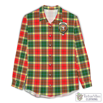 Gibson (Gibbs or Gibsone) Tartan Women's Casual Shirt with Family Crest