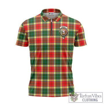 Gibson (Gibbs or Gibsone) Tartan Zipper Polo Shirt with Family Crest