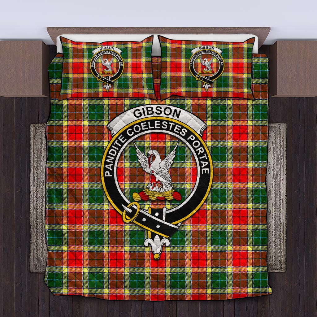 Gibson (Gibbs or Gibsone) Tartan Quilt Bed Set with Family Crest Twin - Tartan Vibes Clothing