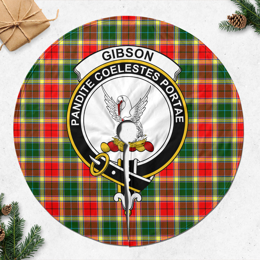 Gibsone (Gibson-Gibbs) Tartan Christmas Tree Skirt with Family Crest - Tartanvibesclothing